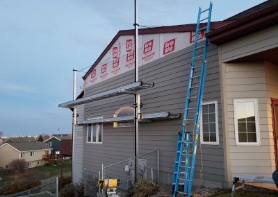 Photo of new LP Smart siding during installation.